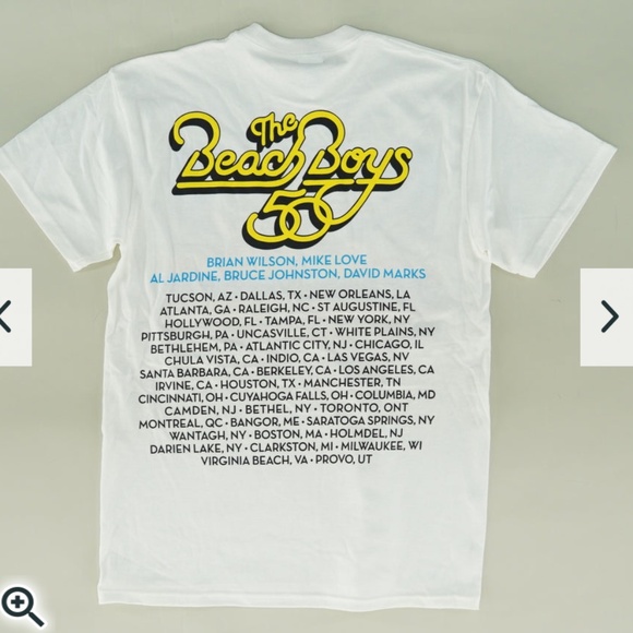 Beach Boys Co-Founder Brian Wilson 50th Anniversary Short Sleeve T-Shirt - Picture 2 of 5